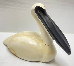 lot 42 image: Pennsylvania House Wood Pelican Decoy 20L x 12 12T x 8W