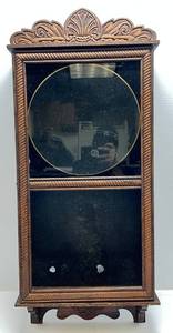 lot 47 image: Antique The New Haven Clock CO. 8 Day Referee Clock Case 36 x 15 34 x 5