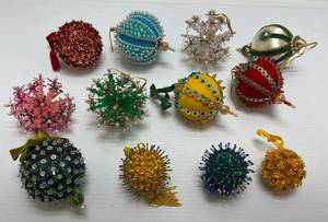 lot 53 image: Vintage Handmade Seguins Ornaments