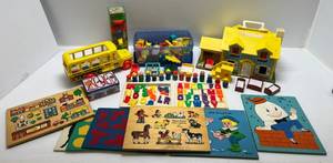 lot 58 image: Vintage Toys, Puzzles Including Fisher Price & More