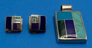 lot 137 image: 925 Pendant & Earring Set 27.06 G Approx Weight