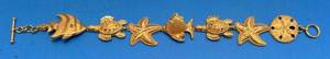 lot 155 image: 14K Gold Ocean Life Bracelet 13.33 G