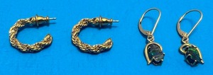 lot 169 image: Tested 22K Or Higher Gold Earrings 6.47 G