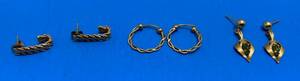 lot 171 image: Misc. 14K Gold Earrings 5.90 G Approx Weight