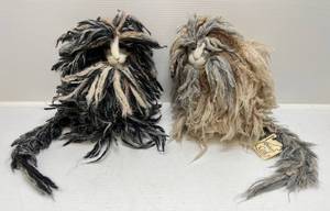 lot 186 image: Vintage Pair Of Judith Loeber Cats 1 GrayBlack Hand Signed By Artist On Bottom 1 TanGrey