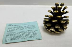 lot 187 image: Very Heavy Brass Accorn Door Knocker Made By Rhode Island Artist Michael Healy 4 12 x 4  (Signed) With Paperwork