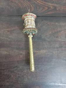 Vintage Tibatian Brass Prayer Wheel Spinner