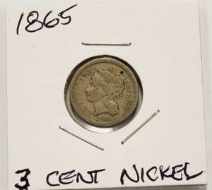 Nice 1865, 3 Cent Nickel