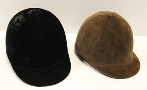 2 Vintage British Equestrian Riding Helmets