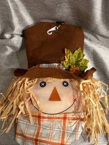 lot 5 image: NWT FallThanksgiving Home Decor  Scarecrow and Gather Gingham Plaid Sign