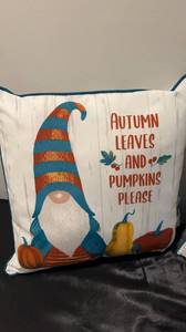 lot 18 image: NWT Lot of Two Gnome Outdoor Fall Throw Pillows