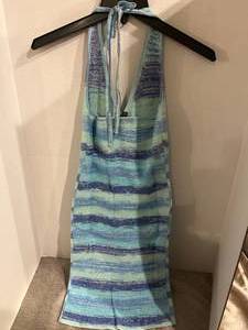 lot 48 image: NWT Wild Fable Sleeveless Blue Stripe Sweater Knit Dress Womens Size Small