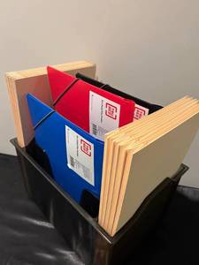 lot 130 image: New Plastic Desk Top File Holder, 3 Plastic File Folders, and 10 Smead Expandable File Folders