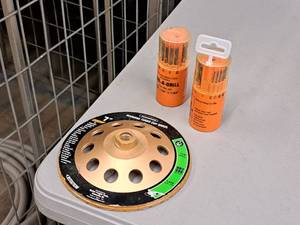 lot 167 image: Warrior Diamond Turbo Cup Wheel 7, (2) Dial-A-Drill Super High Speed Steel Industrial 13-pc Drill Bit Sets