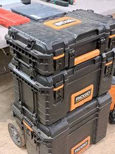 lot 176 image: Lot of (3) Ridgid Stacking Tool Cases