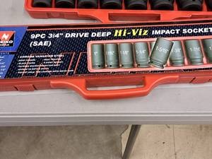 lot 175 image: Neiko Tools 34 Deep Drive Impact Socket Set (in original packaging) with Case