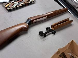 lot 17 image: 28 Wood Gun Stock, Barrel Grip, Forearm