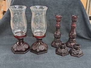 lot 78 image: Lot of (3) Candleholder Sets 2-piece