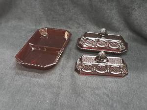 lot 79 image: Butter Dish with Extra Top, Serving Dish