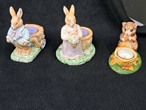 lot 100 image: Lot of (3) Animal theme Candleholders