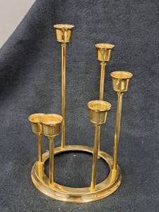 lot 99 image: Brass 6-Candle Candleholder