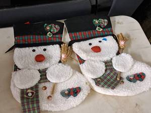 lot 245 image: Lot of (2) Holiday Snowman Stockings