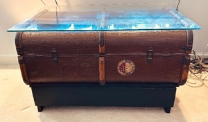 Vintage Suitcase Glass Top Table