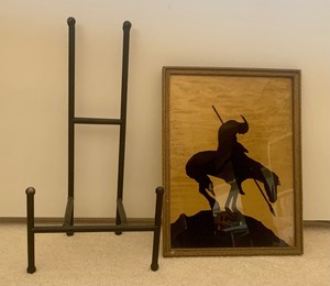 End of Trail Silhouette Framed Print with Stand