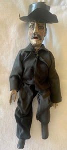 Vintage Figurine Hand Painted Wooden Figurine, Includes Chair and Accessories