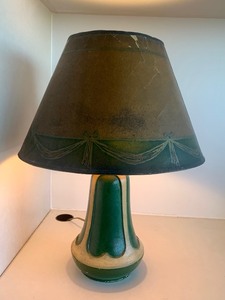 Vintage Art Deco Style Green Vintage Table Lamp