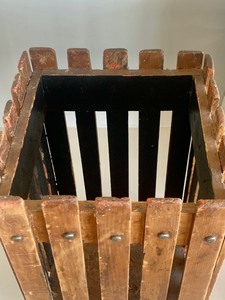 Two Vintage Wooden Waste Baskets