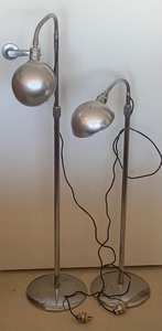 Pair of Vintage Silver Adjustable Floor Lamps