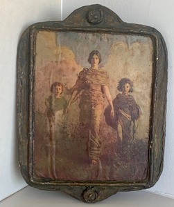 Antique Art Prints on Weathered Wood