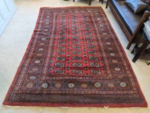Vintage Red Bokhara Wool Area Rug