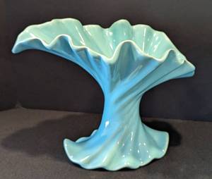 Vintage Teal Swirled Vase and Franciscan Pitcher