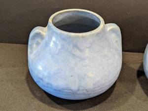 Pair of Brush McCoy Blue Handled Vases