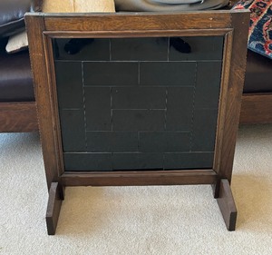Wooden Framed Arts and Crafts Style Tiled Stand
