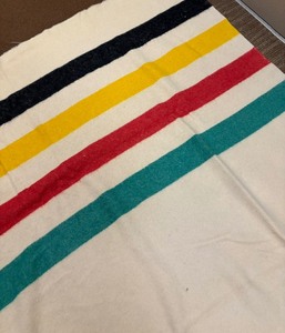 Vintage Hudson Bay 4 Point Wool Blanket