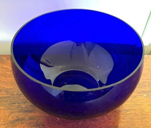 Cool Cobalt Blue Glass Bowl