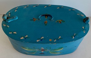 Vintage Hand Painted Bent Wood Shaker Box