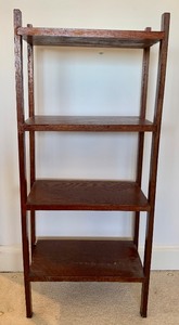 Set of Two Vintage Arts and Crafts Style Wooden Shelves