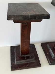 Pair of Wooden Arts and Crafts Style Pedestals