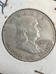 lot 19 image: 1960 US FRANKLIN HALF DOLLAR