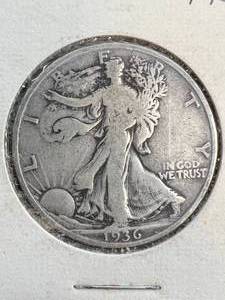 lot 52 image: 1936 US WALKING LIBERTY HALF DOLLAR