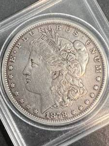 lot 54 image: 1878 US MORGAN SILVER DOLLAR IN CASE