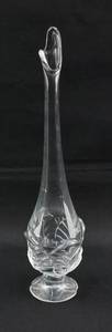 lot 165 image: Tall Viking Glass Style Swung Clear Glass Vase