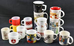 lot 176 image: 18 Assorted Coffee Mugs, Vintage Mugs, Starbucks Mugs