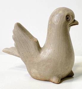 lot 81 image: Mexican Grey Stoneware Pigeon Planter