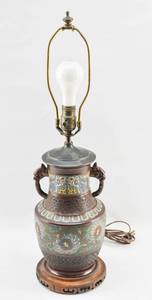 lot 133 image: Vintage Champleve Table Lamp