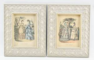 lot 51 image: Two Framed La Mode Illustree Fashion Prints